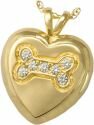 Gold Dog Bone Heart