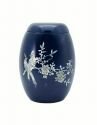 Pearl Birds Blue Urn