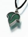 Enameled Pewter Green Leaf